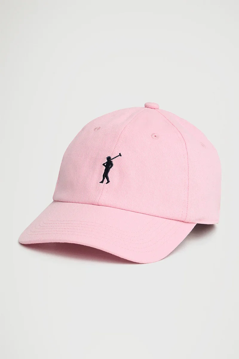 Gorra rosa de seis paneles con logo Rigby Go