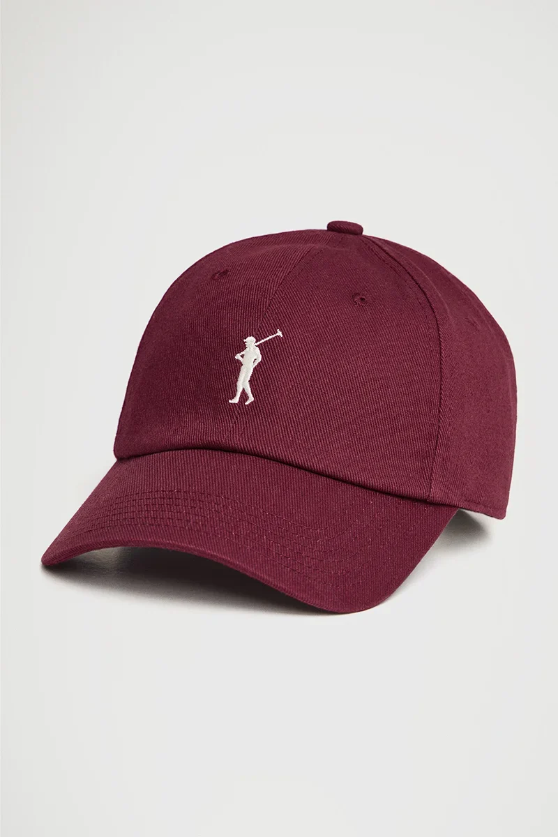 Gorra granate de seis paneles con logo Rigby Go