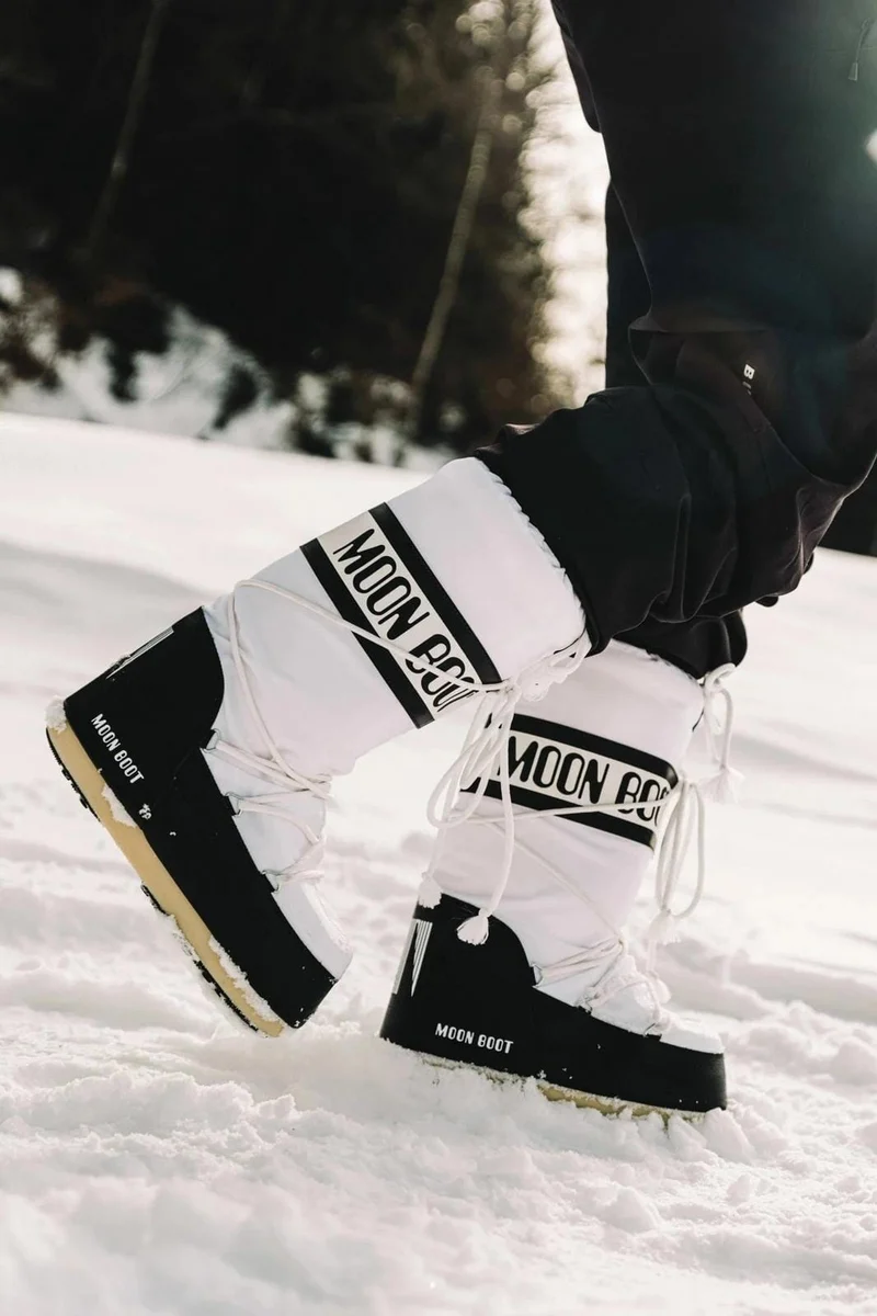 Moon Boot - Mb Icon Nylon Jr 80d1400440 - Na02black/White