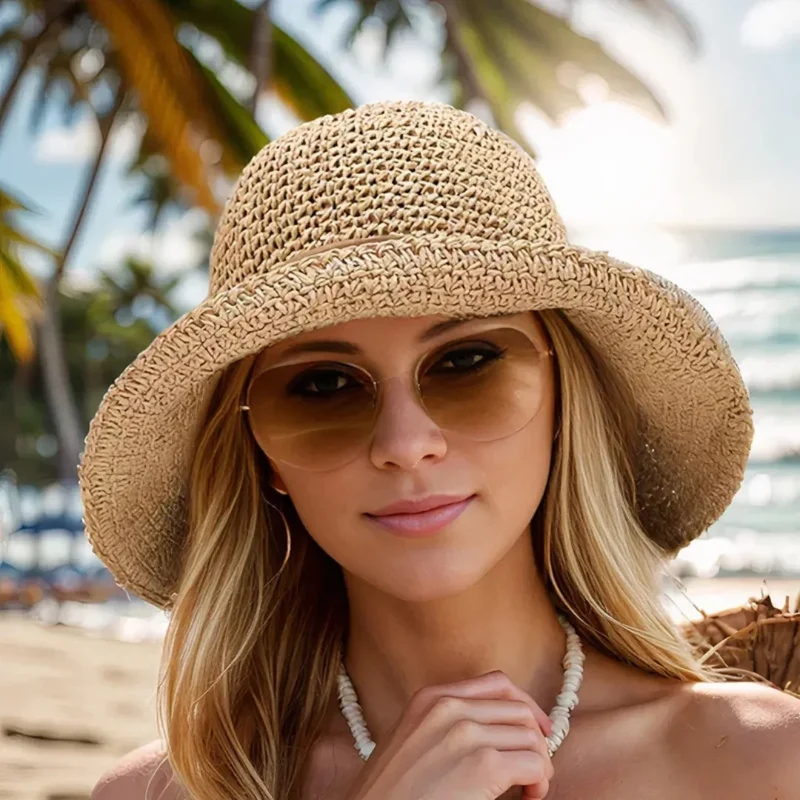 Zomer Zonnehoed - Opvouwbare Brede Rand Hoed | SunLuxe