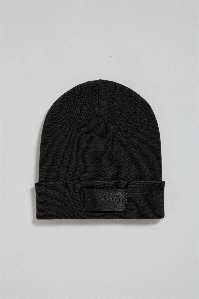 Gorro Vito negro con detalle de etiqueta Polo Club