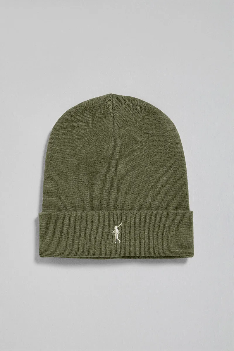 Gorro Vinny verde militar con logo bordado Rigby Go