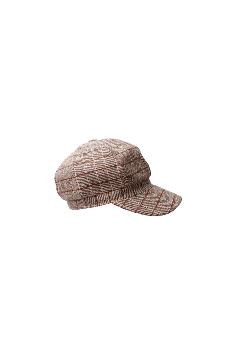 Black Colour - Bcrosina Checked Cap 8056 - Sand