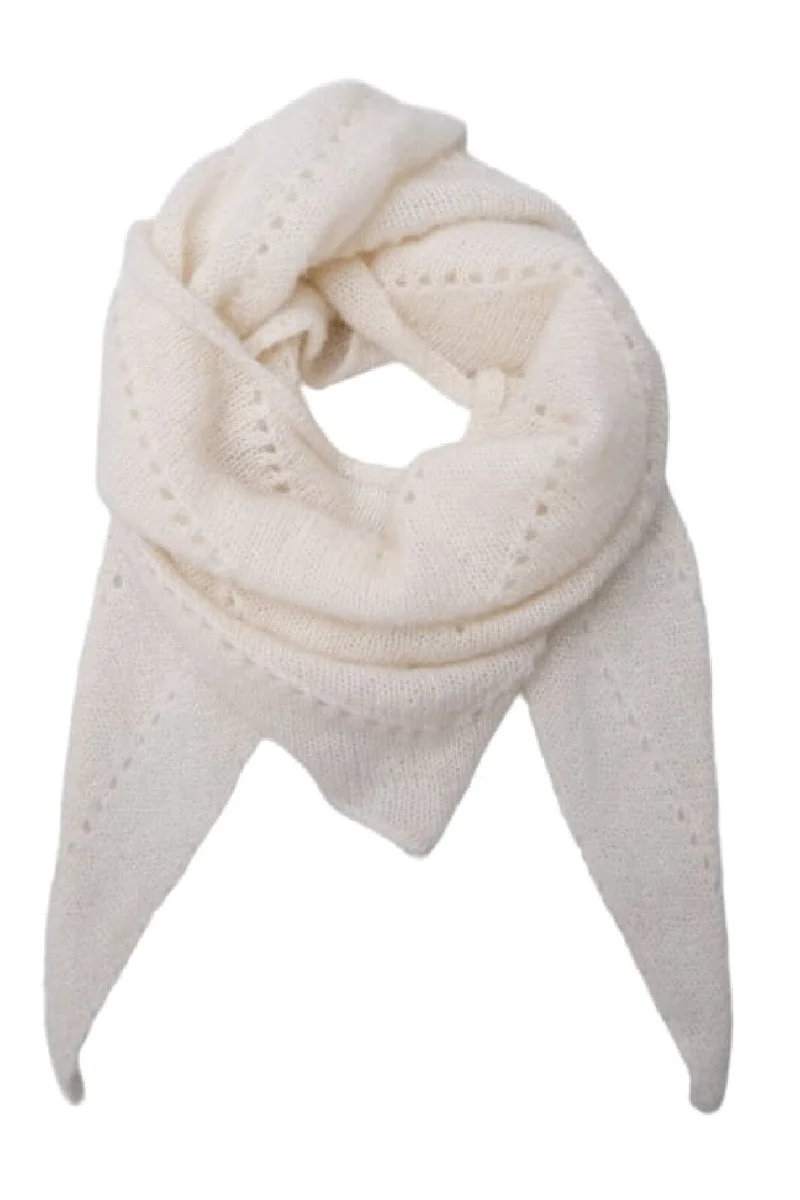 Black Colour - Bcdell Knitted Mini Scarf - Off White