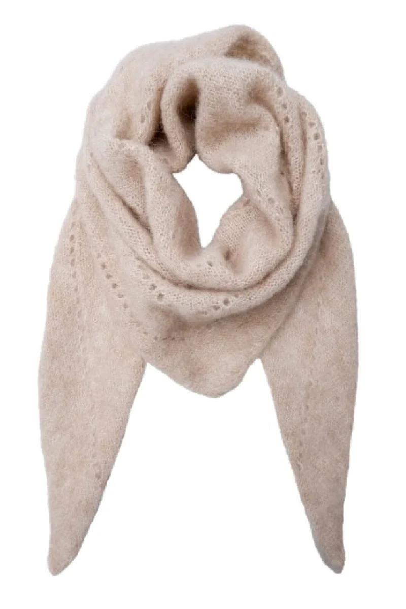 Black Colour - Bcdell Knitted Mini Scarf 208327 - Natural