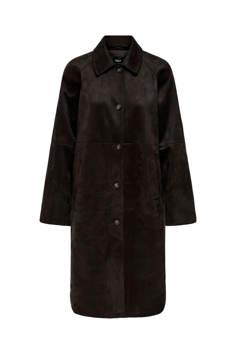 Only - Onlcarolina Long Faux Suede Coat - 5140394 Java