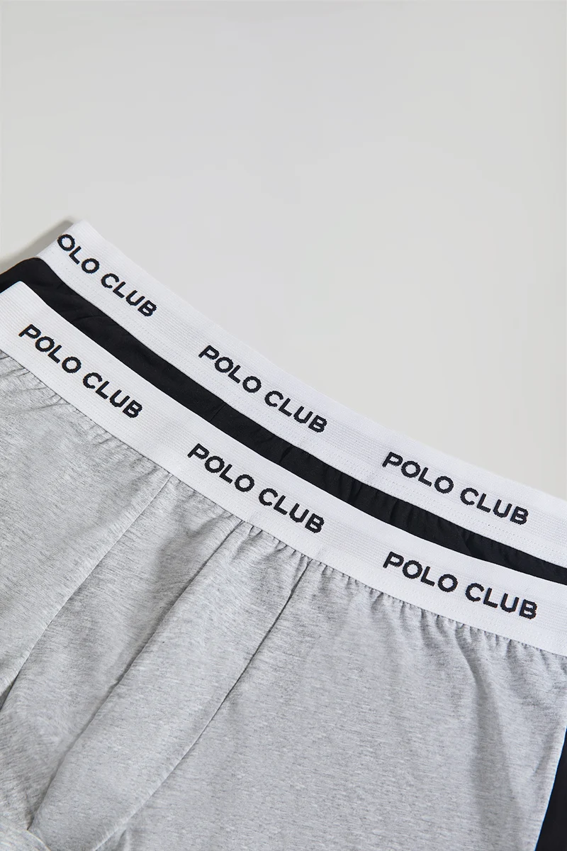 Pack de dos boxers negro y gris con logotipo Polo Club