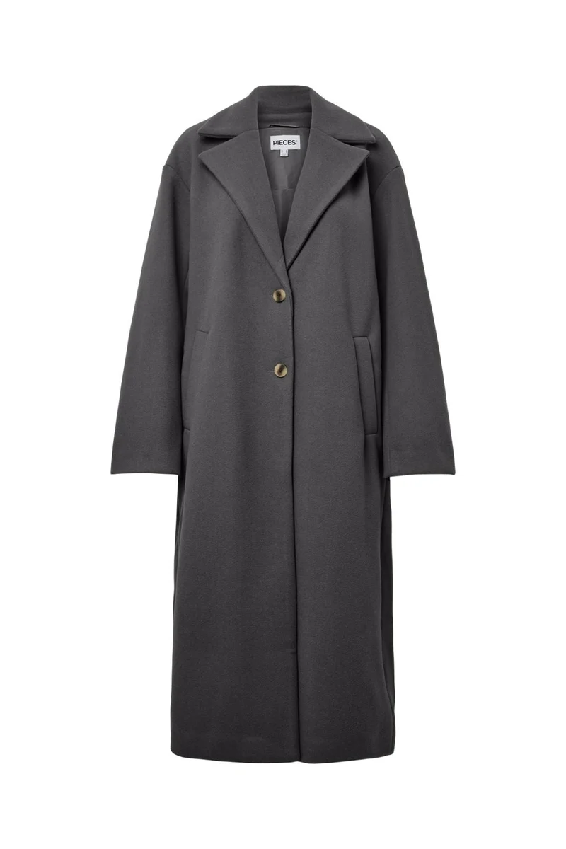 Pieces - Pcamy Long Coat - 5131052 Dark Grey Melange