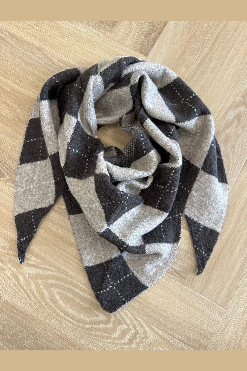 Marta Du Chateau - Mdcgretzel Scarf Ba-3446 - Coffee/Taupe
