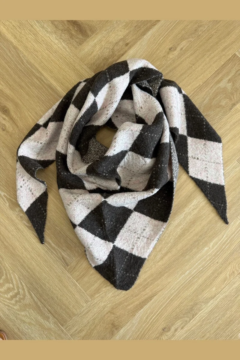 Marta Du Chateau - Mdcgretzel Scarf Ba-3446 - Coffee/Pink