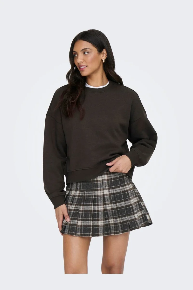 Only - Onlbest L/S Crew Neck Swt - 4807234 Chocolate Torte