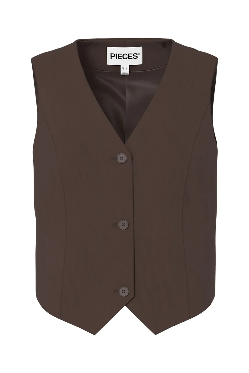 Pieces - Pcbosella Vest - 5052249 Hot Fudge
