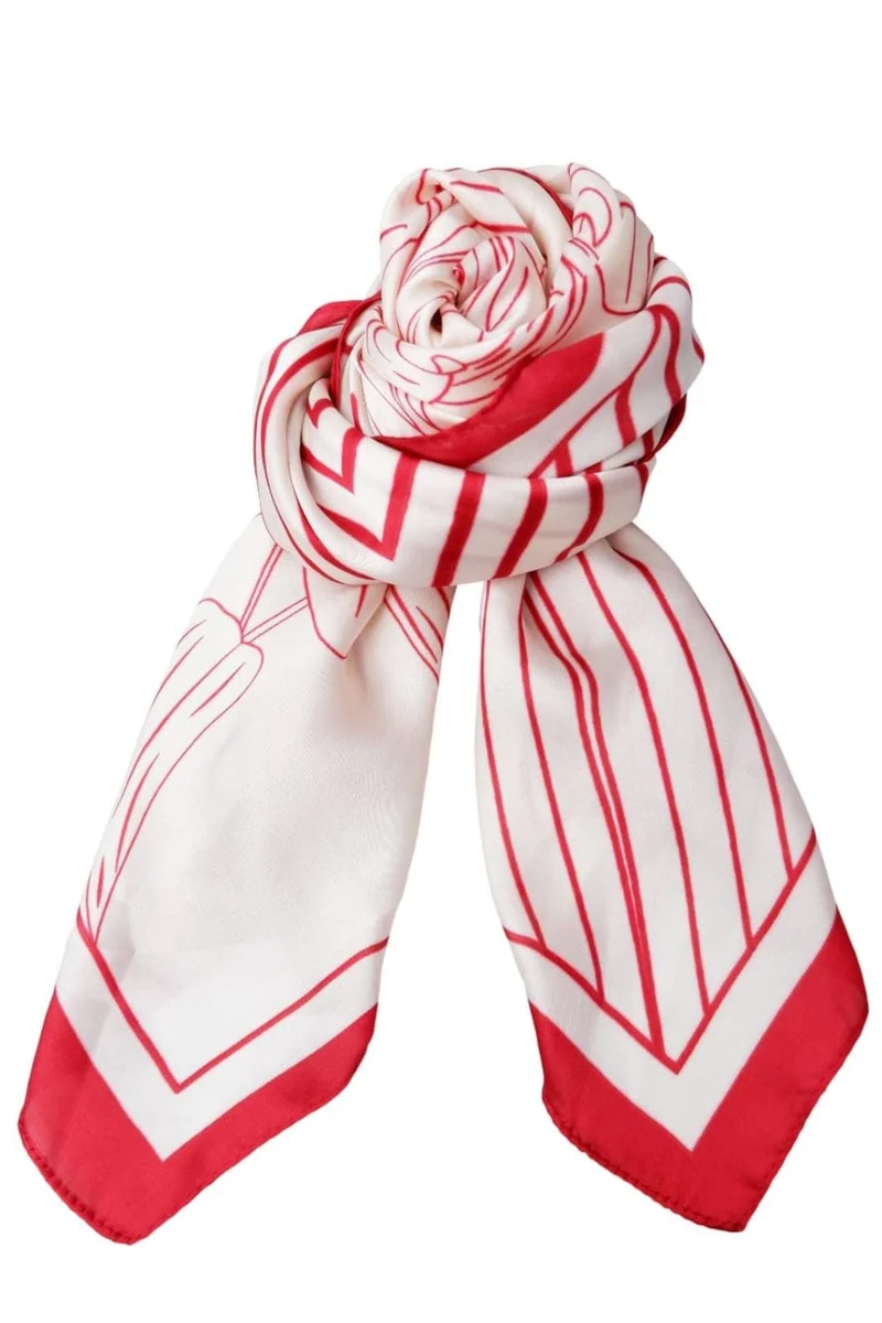 Black Colour - Bctyra Mini Scarf 3682 - Red