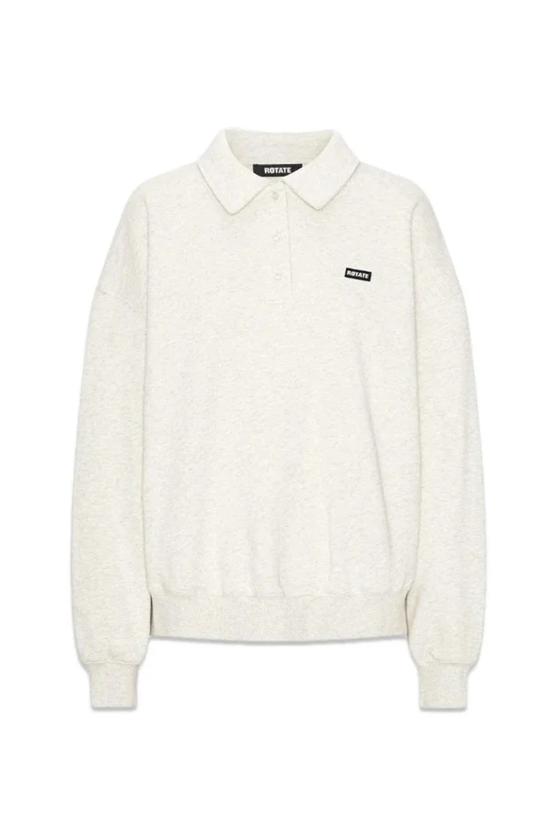 Rotate - Classic Sweat Polo 1163733070 - 3070 White Melange
