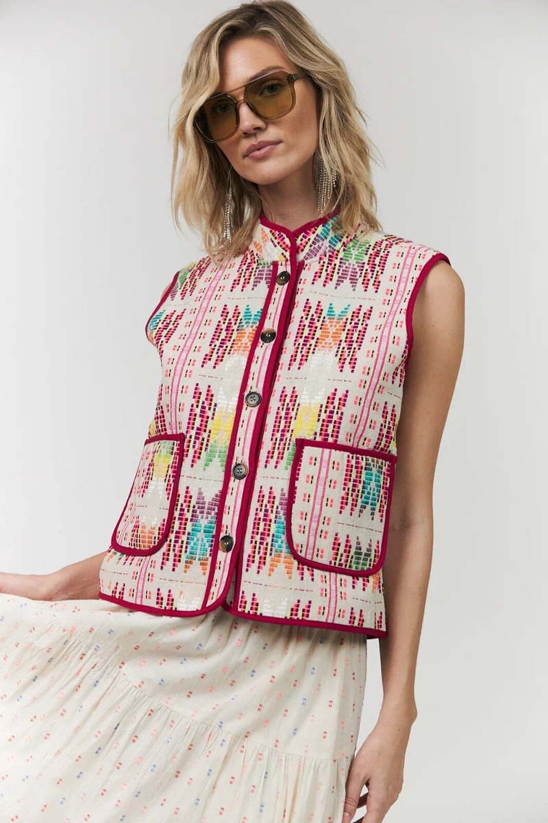 Lollys Laundry - Cairoll Quilted Vest26155-1040 - 51 Pink