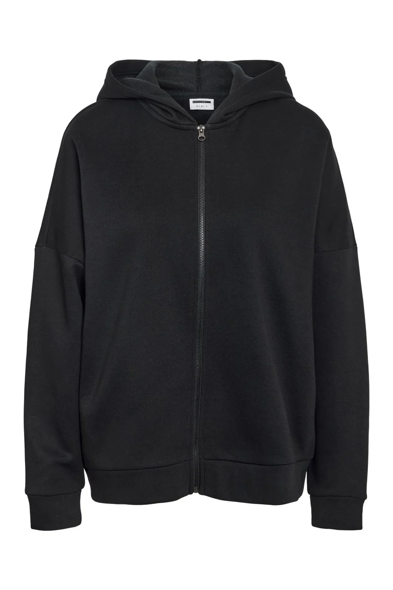 Noisy May - Nmarya L/S Oversized Zip Hoodie - 4950826 Black