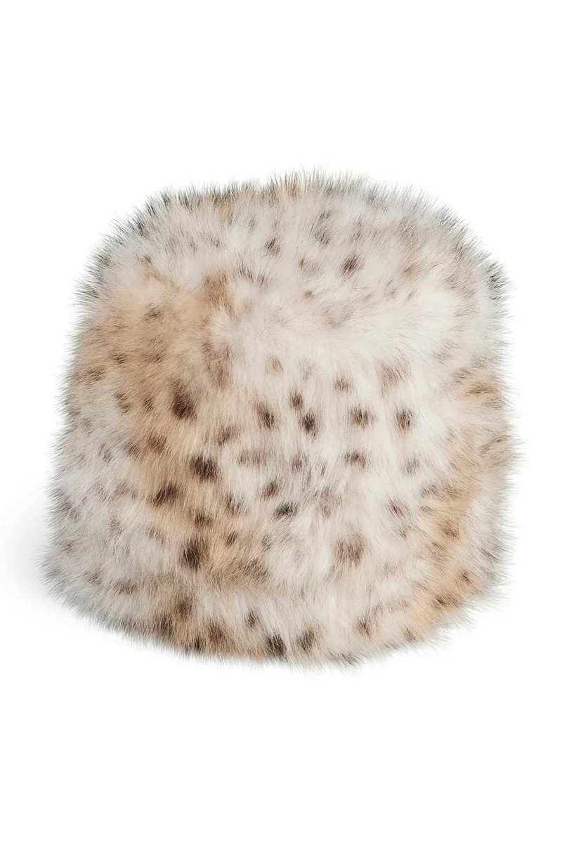 Pieces - Pcplush Fluffy Hat - 5023238 Cloud Dancer Leopard