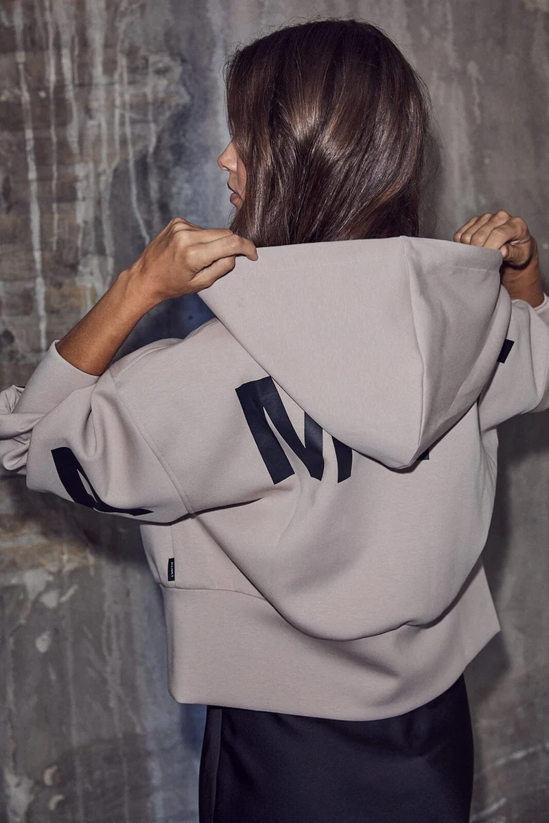 Haute L'Amitié - Maxi Split Zip Hoodie HL10523 - Beige
