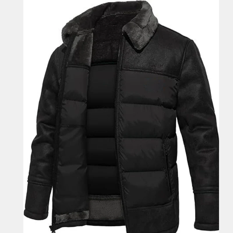 Leren Dons Gevoerde Jas - Winter Regular Fit - Nordvale