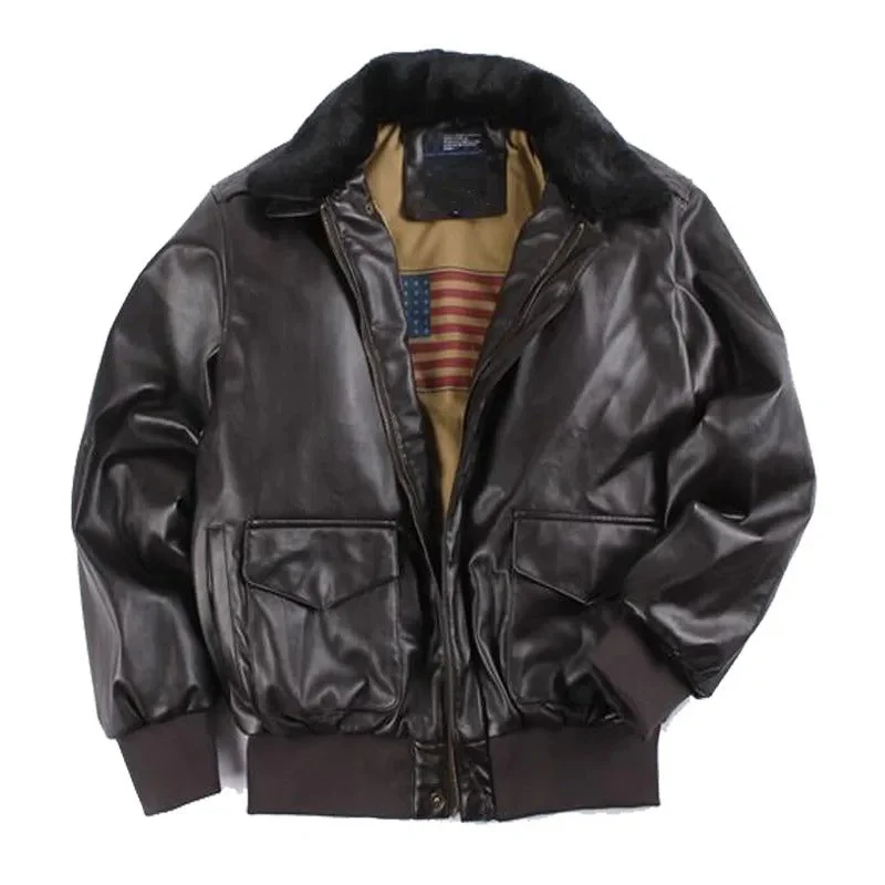Winter Vintage Leren Motorjas - Tijdloze Herenjas met Warme Voering - Ravencio