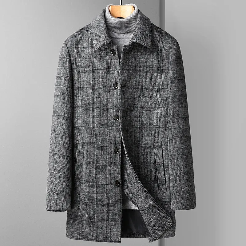 Comfortabele Winter Trenchcoat Grijs - Warme Regular Fit Herenjas - Norvane