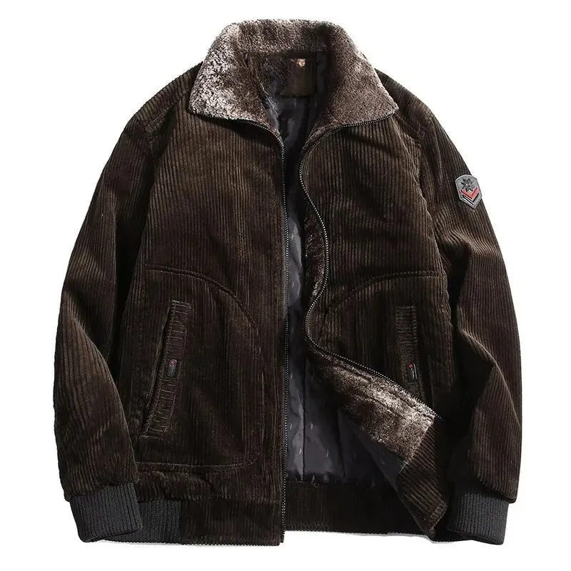 Corduroy Jas - Warme Regular Fit Winterjas voor Heren - Puroven