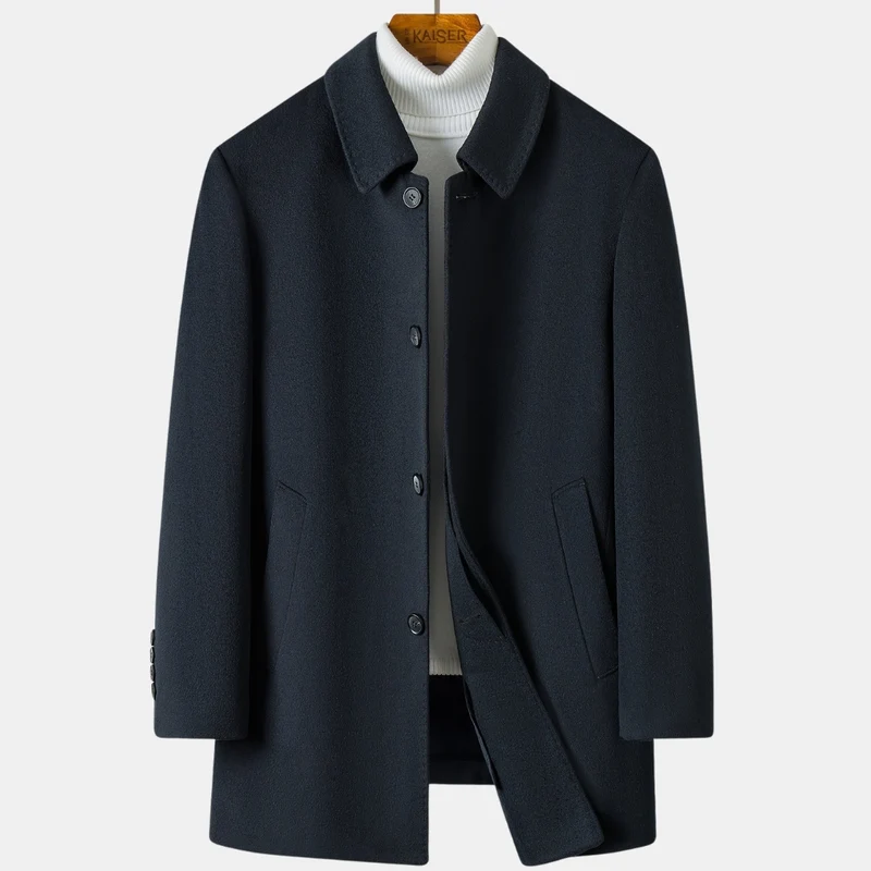 Wollen Blend Overjas Casual Middellang - Luxe Winterjas - Raverno