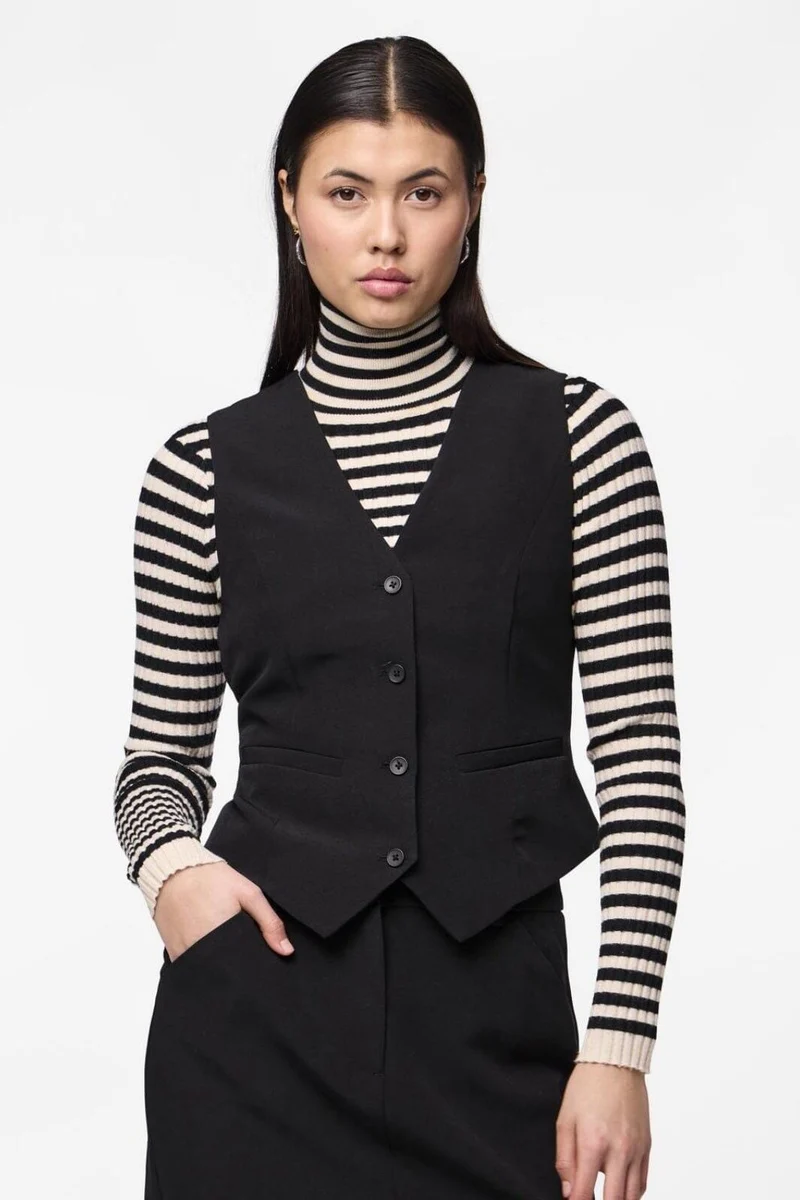 Pieces - Pcbozzy Vest - 4563734 Black