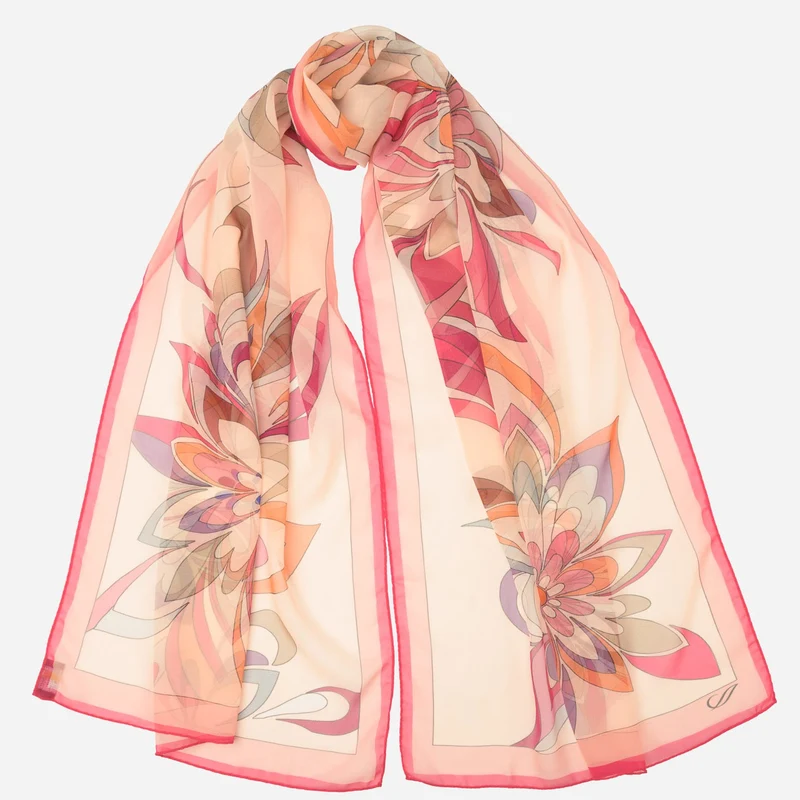 Liana - Long Silk Scarf - Pink