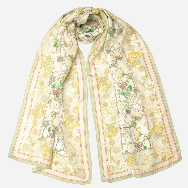 Ofelia - Long Silk Scarf - Lime