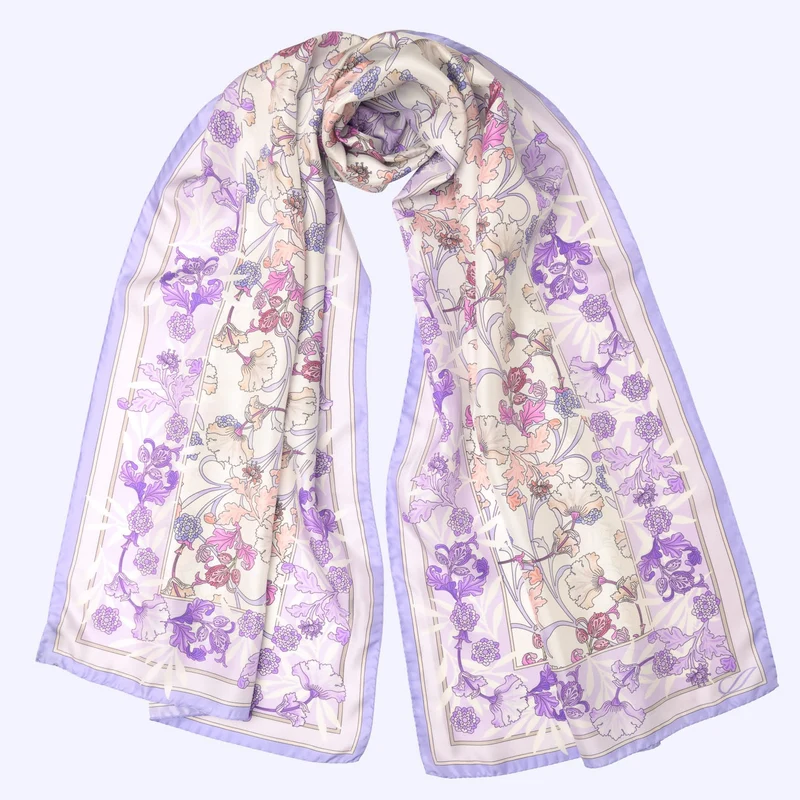 Ofelia - Long Silk Scarf - Lavender