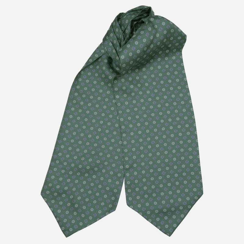 Nino - Silk Ascot Cravat Tie - Teal Green