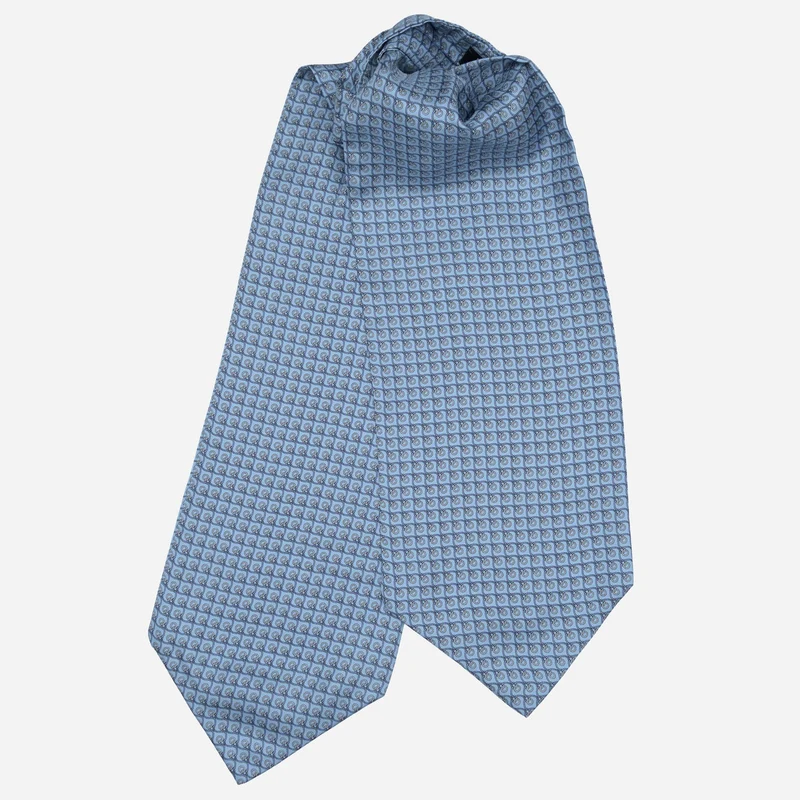 Rinaldo - Silk Ascot Cravat Tie - Blue