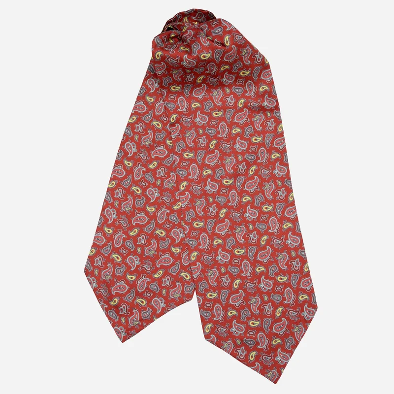 Sondrio - Silk Ascot Cravat Tie - Red
