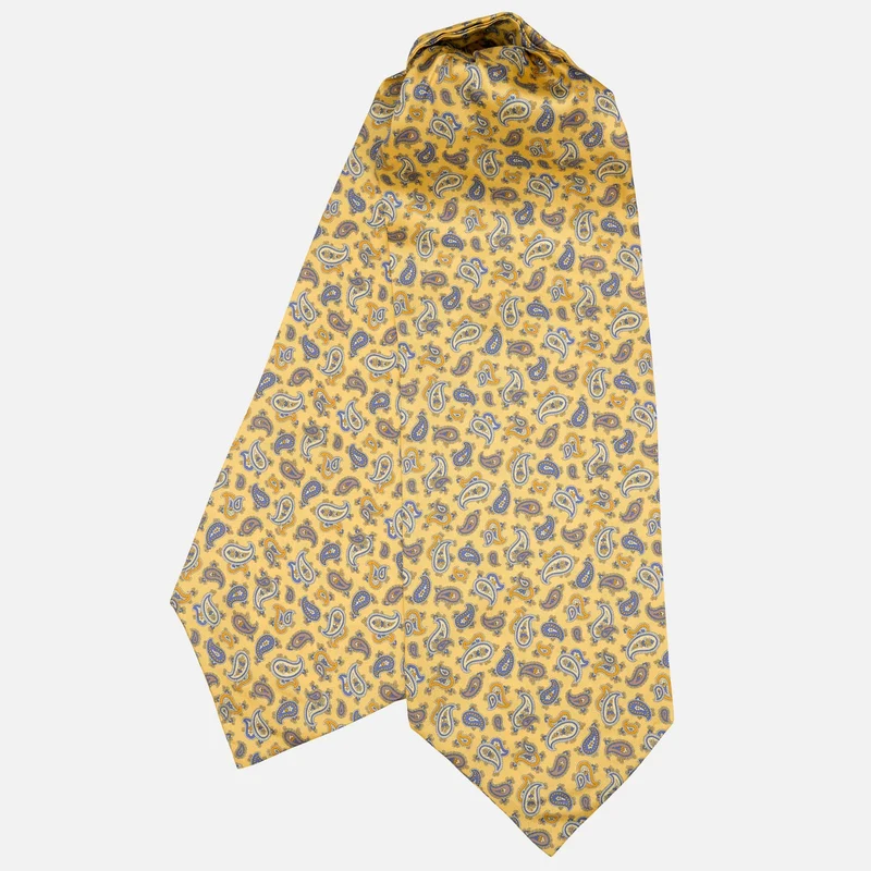 Sondrio - Silk Ascot Cravat Tie - Yellow