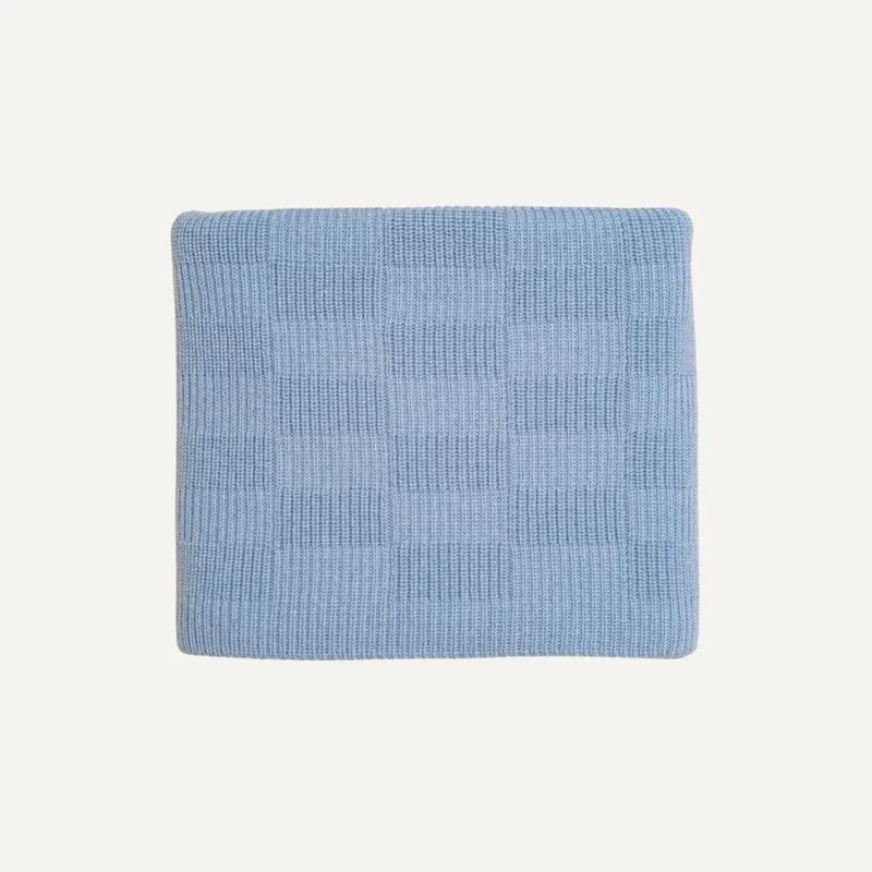 Hvid ivy deken light blue