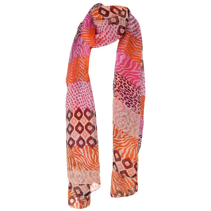 Tijger print sjaal mauve