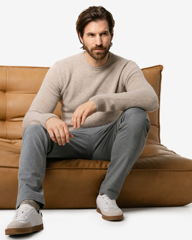 LIVING CRAFTS wollen trui BASTIAN ZAND biologische wol