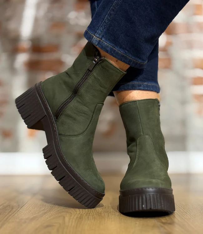 ART duurzame bootie laars met dikke zool YORK KHAKI