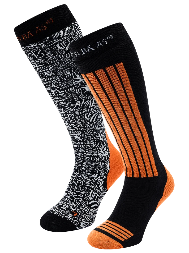 Ski Socks 2-pack | Orange