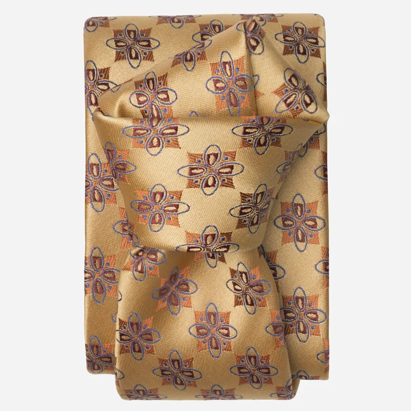 Amerigo - Silk Jacquard Tie - Gold
