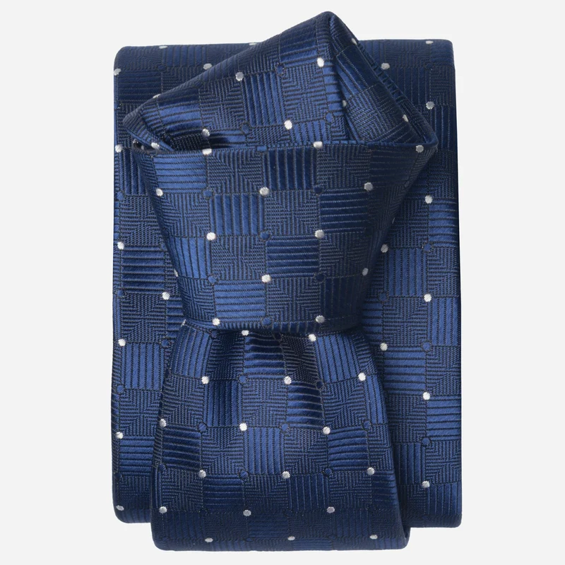 Barone - Silk Jacquard Tie - Midnight Blue