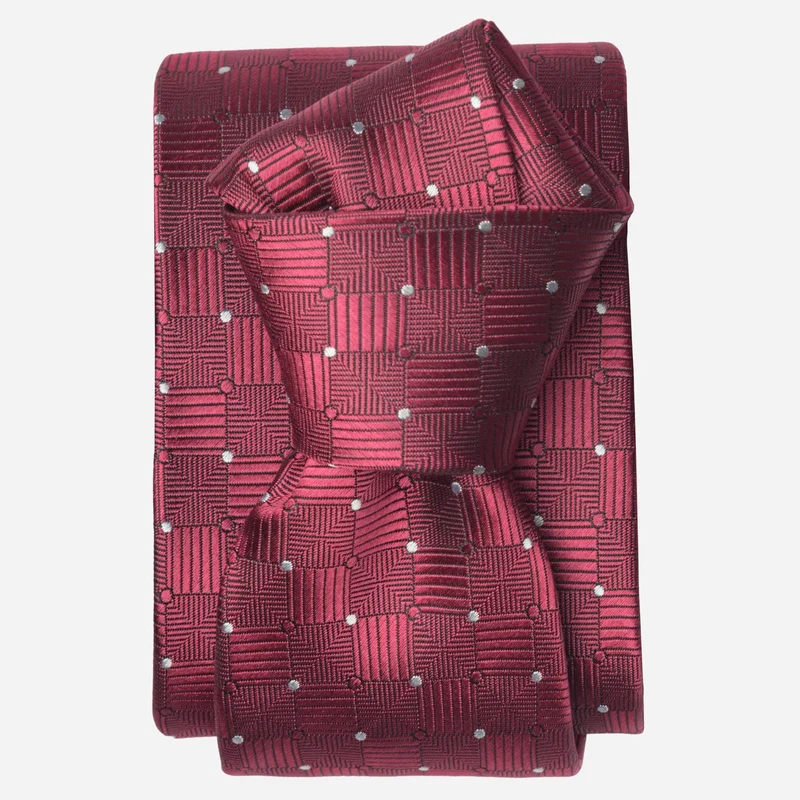 Barone - Silk Jacquard Tie - Crimson Red
