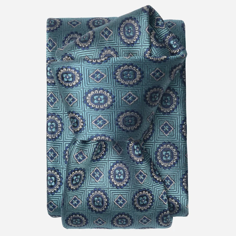 Ercole - Silk Jacquard Tie - Teal