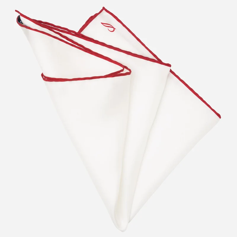 Mont Blanc - Silk Pocket Square - Red