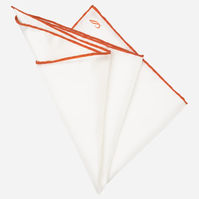 Mont Blanc - Silk Pocket Square - Terracotta Orange