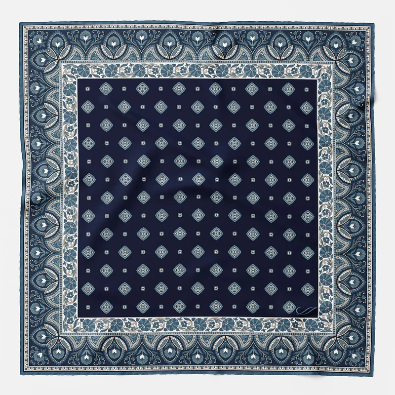 Savino - Silk Pocket Square - Navy