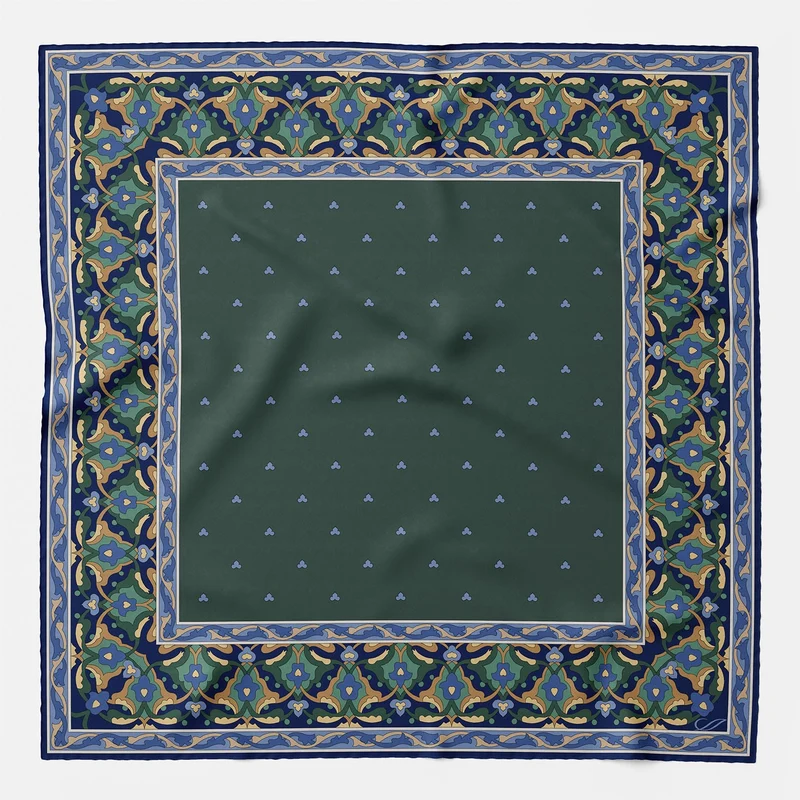 Enrico - Silk Pocket Square - Green