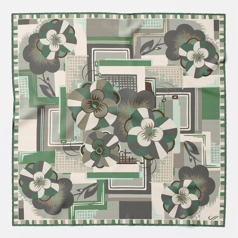 Piero - Silk Pocket Square - Green