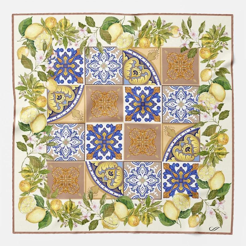 Messina - Silk Pocket Square - Terracotta